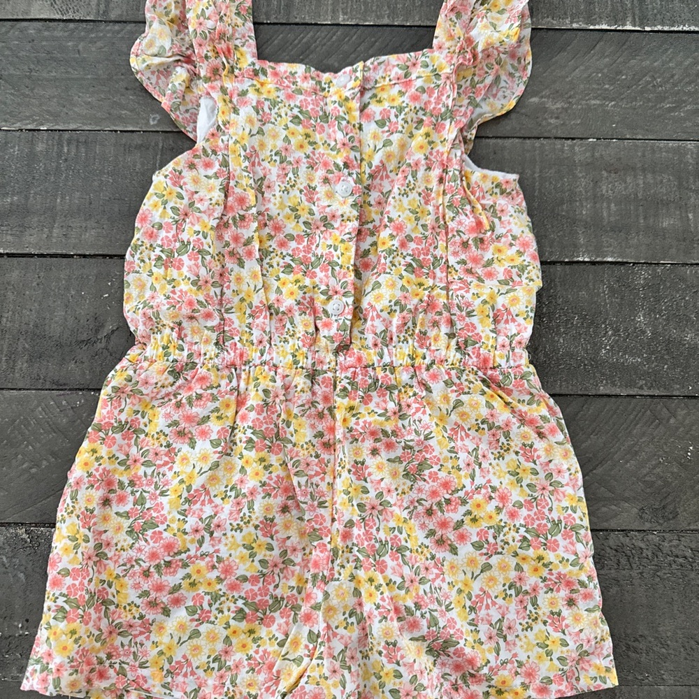 Janie and Jack Cotton Floral Girls Romper